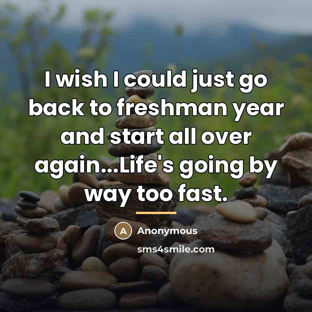 “I wish I could just go back to freshman year…” quote by Anonymous