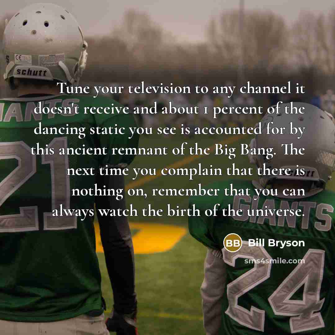 “Tune your television to any channel it doesn't receive and…” quote by Bill Bryson