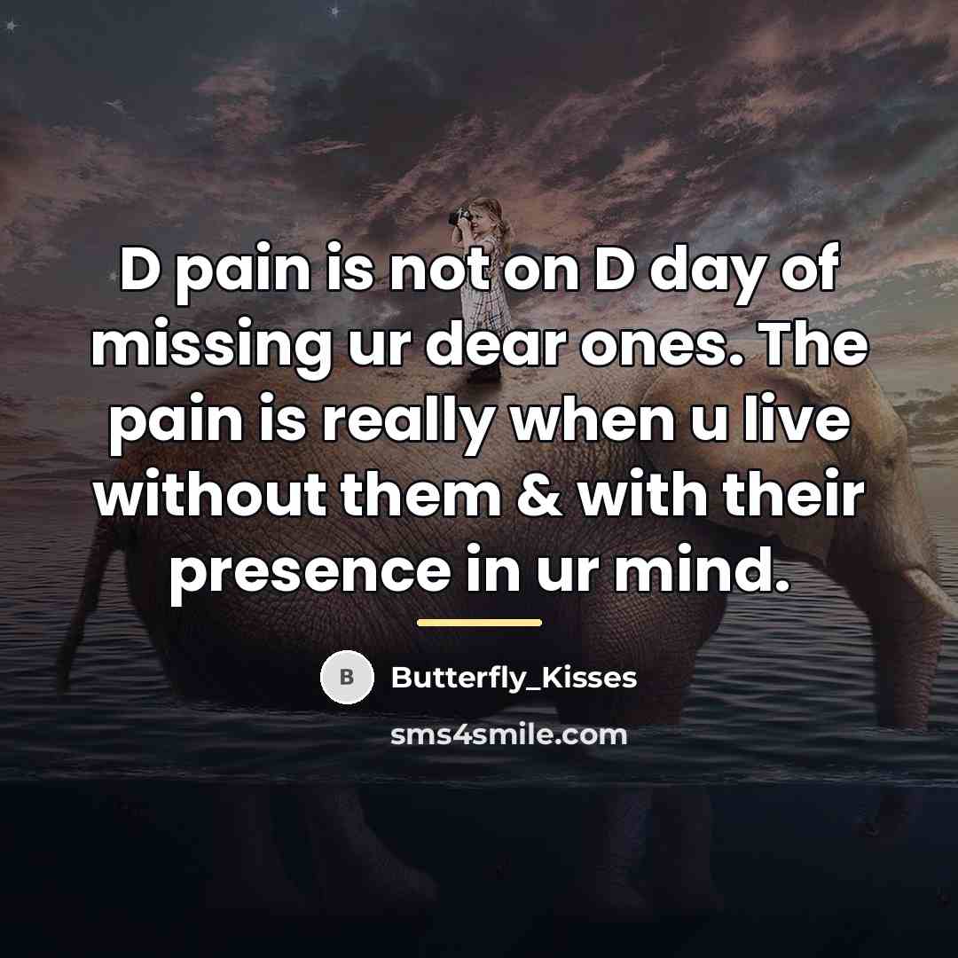 “D pain is not on D day of missing ur…” quote by Butterfly_Kisses