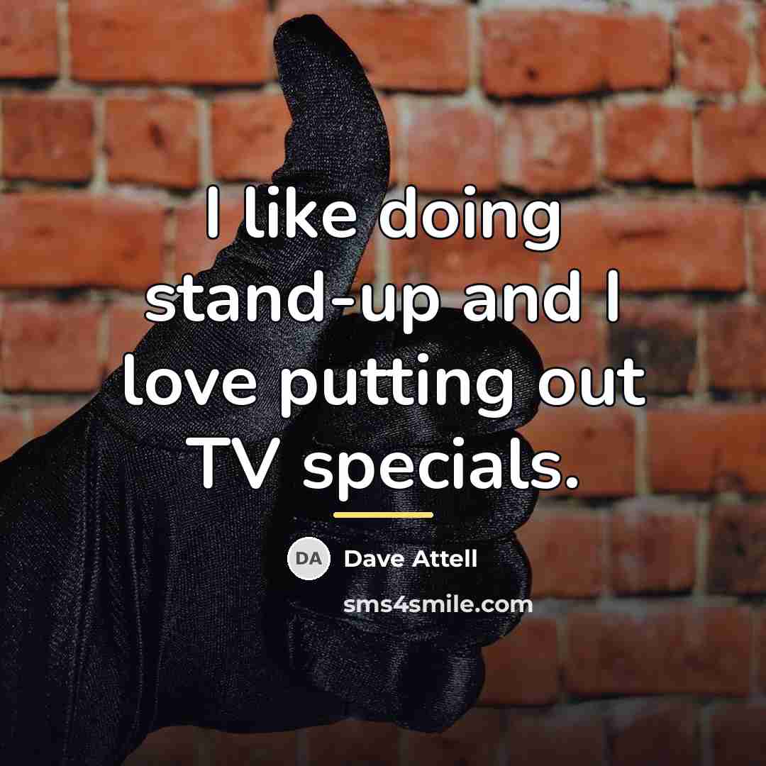 “I like doing stand-up and I love putting out TV…” quote by Dave Attell