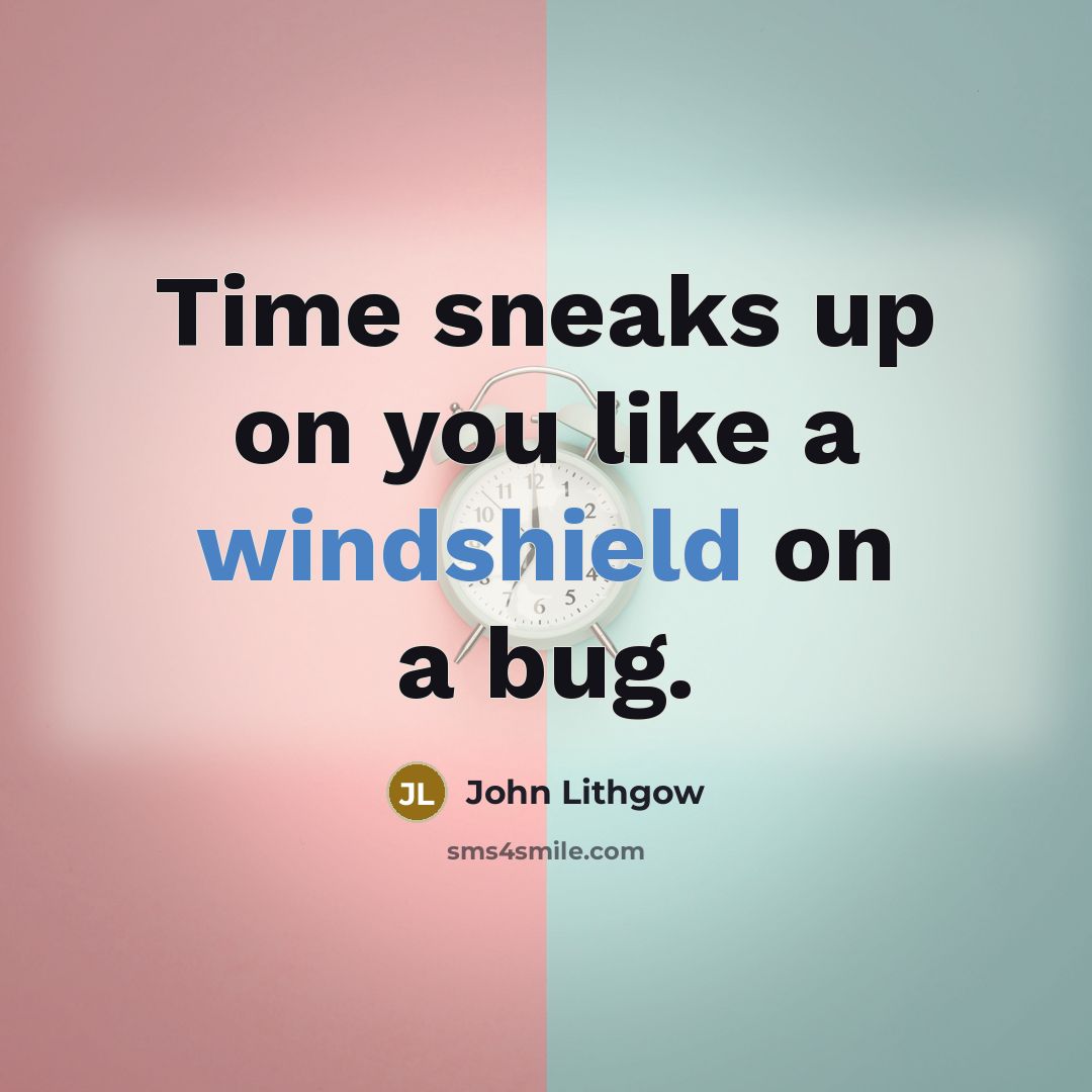 “Time sneaks up on you like a windshield on a bug.” quote by John Lithgow