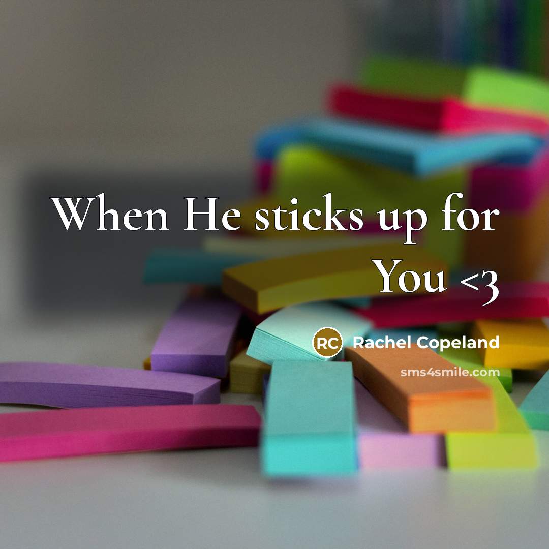 “When He sticks up for You…” quote by Rachel Copeland