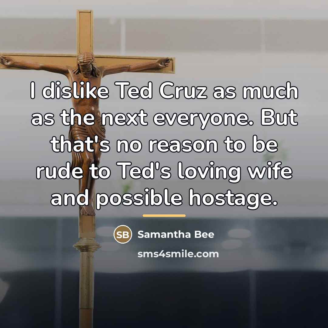“I dislike Ted Cruz as much as the next everyone.…” quote by Samantha Bee