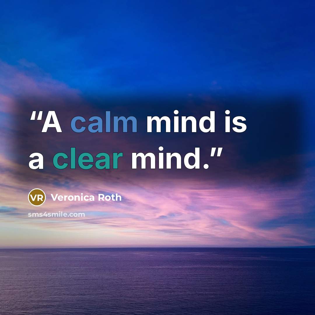 “A calm mind is a clear mind.” quote by Veronica Roth