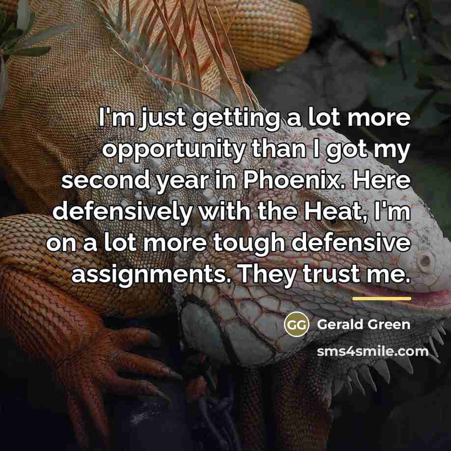 “I'm just getting a lot more opportunity than I got…” quote by Gerald Green