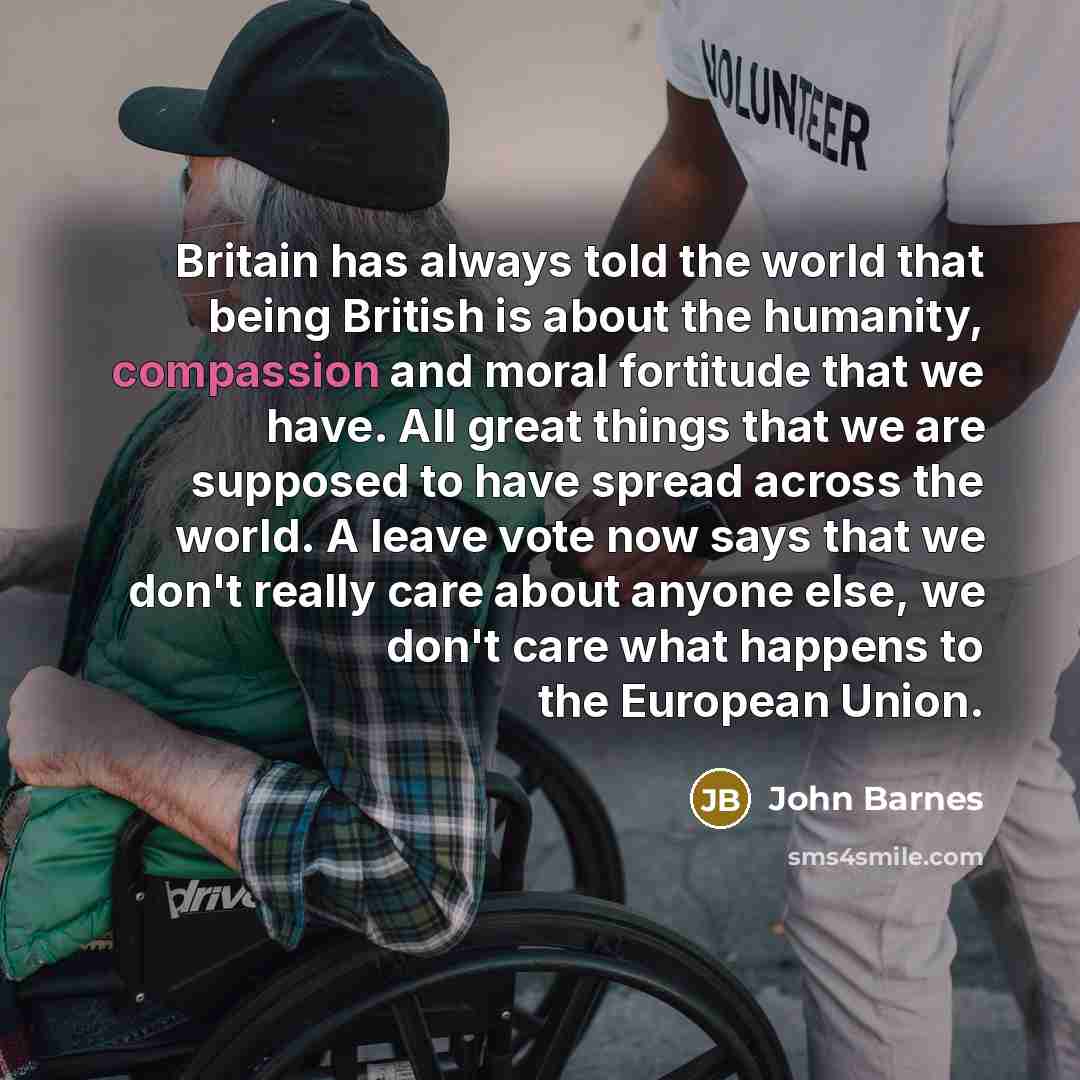 “Britain has always told the world that being British is…” quote by John Barnes
