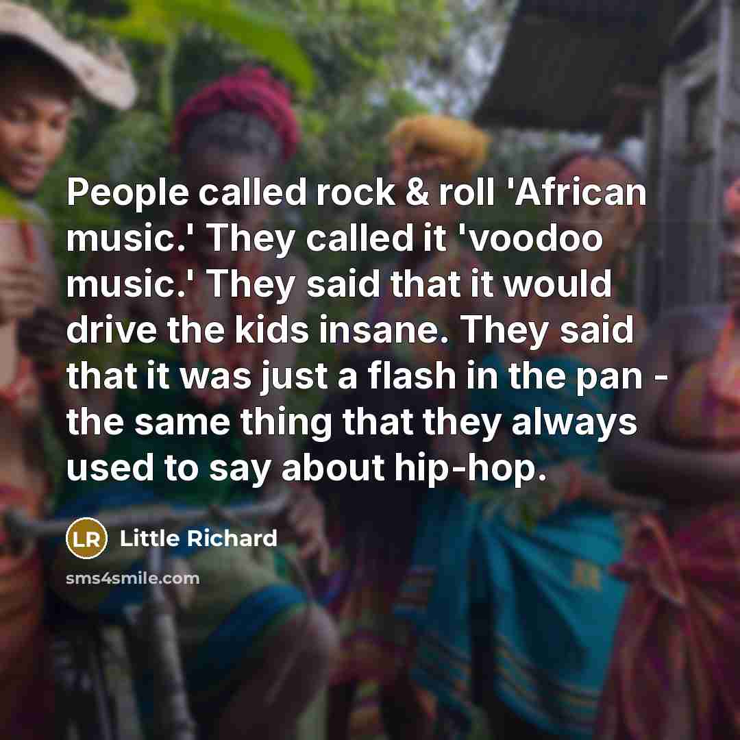 “People called rock & roll 'African music.' They called it…” quote by Little Richard