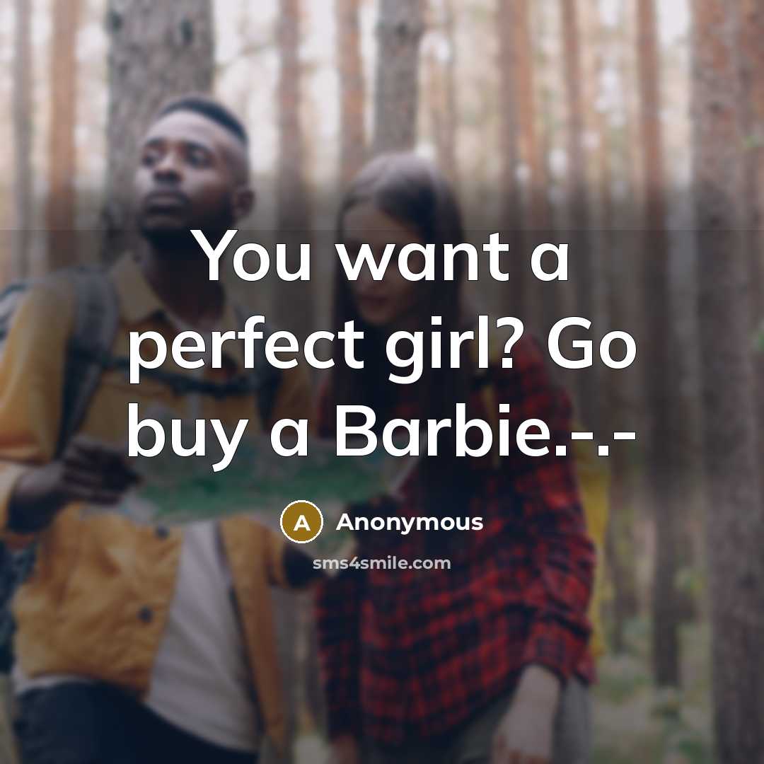 “You want a perfect girl? Go buy a Barbie.-.-…” quote by Anonymous