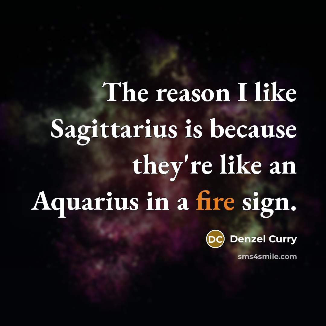 “The reason I like Sagittarius is because they're like an Aquarius in a fire sign.” quote by Denzel Curry