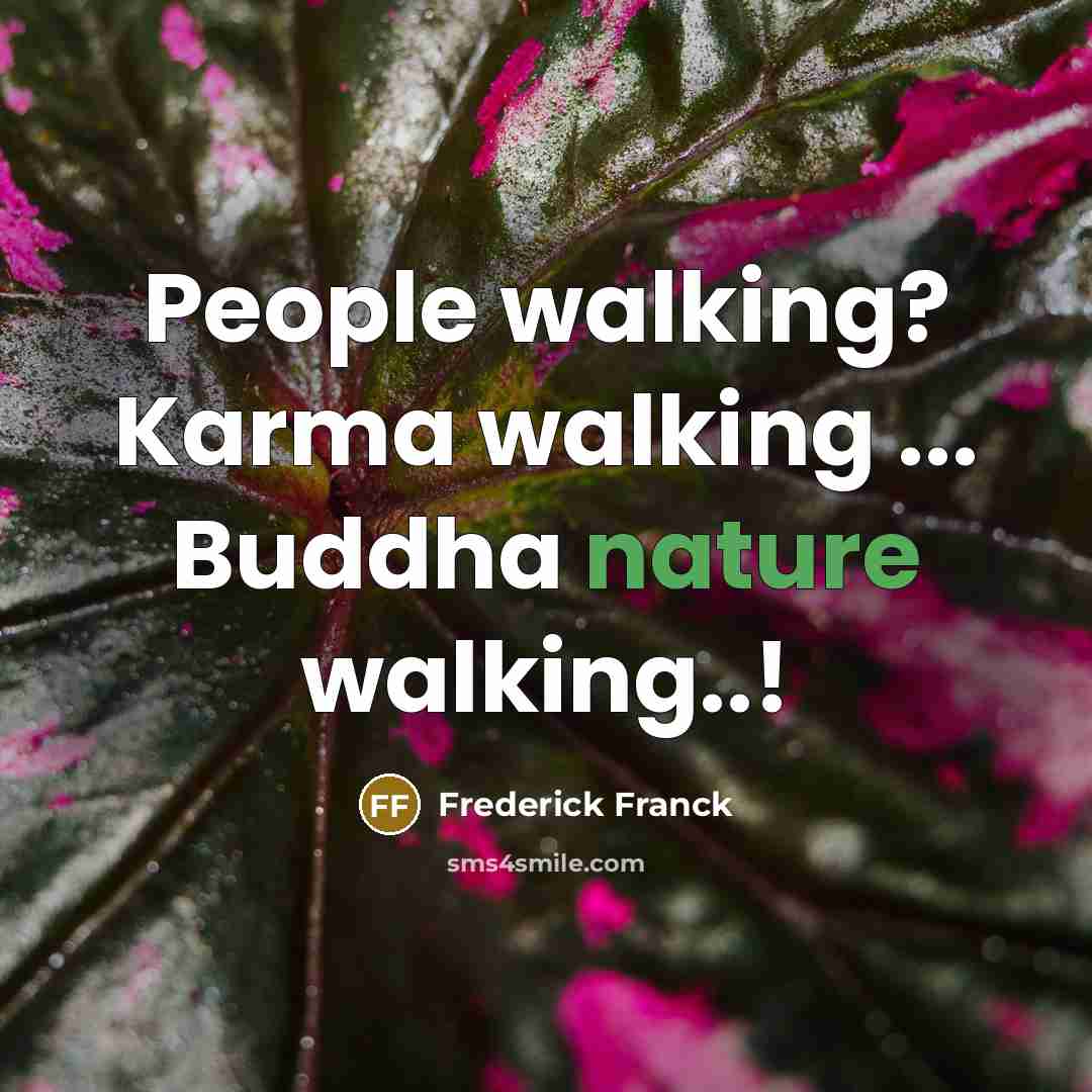 “People walking? Karma walking ... Buddha nature walking..!…” quote by Frederick Franck