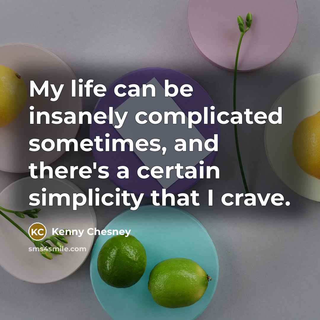 “My life can be insanely complicated sometimes, and there's a…” quote by Kenny Chesney
