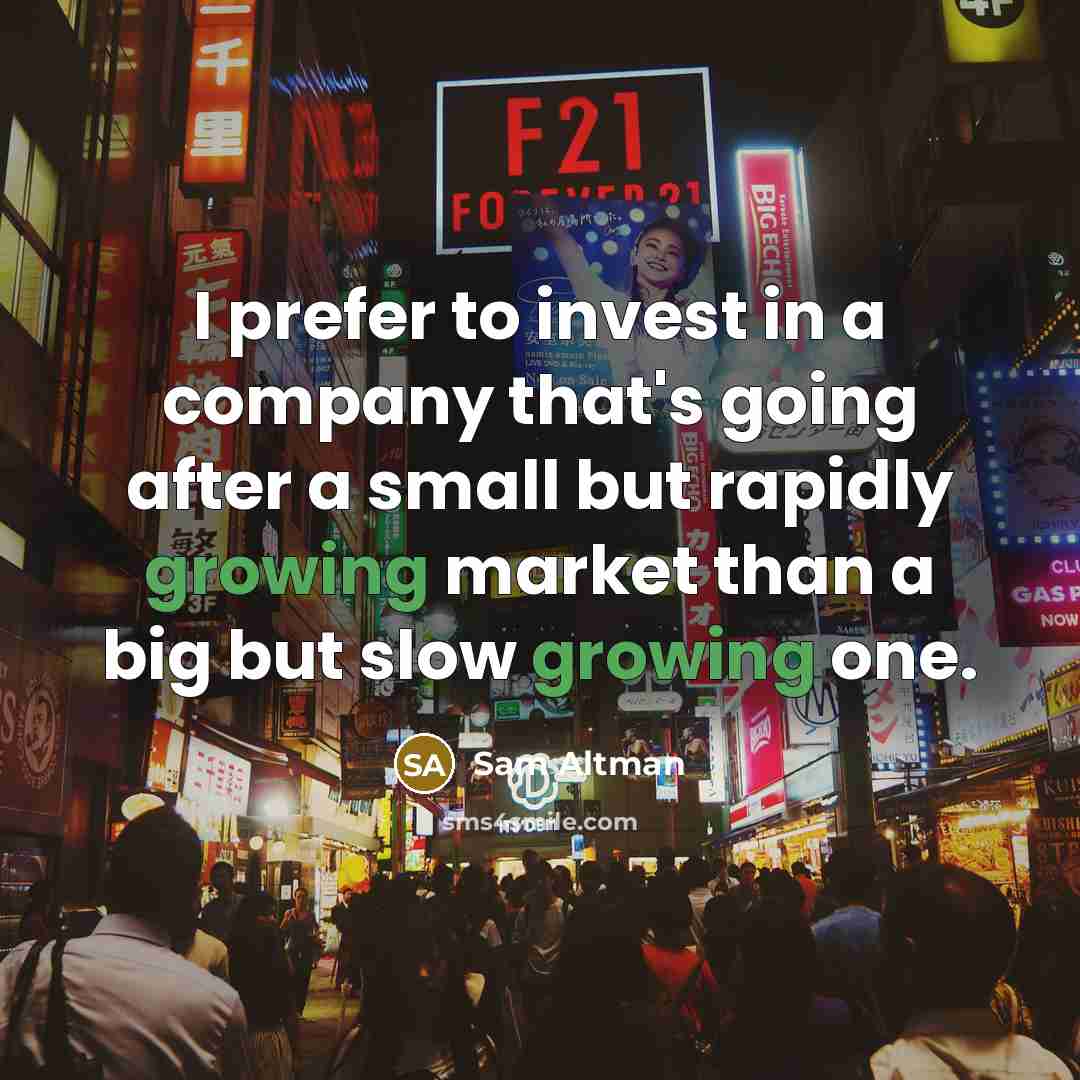 “I prefer to invest in a company that's going after…” quote by Sam Altman