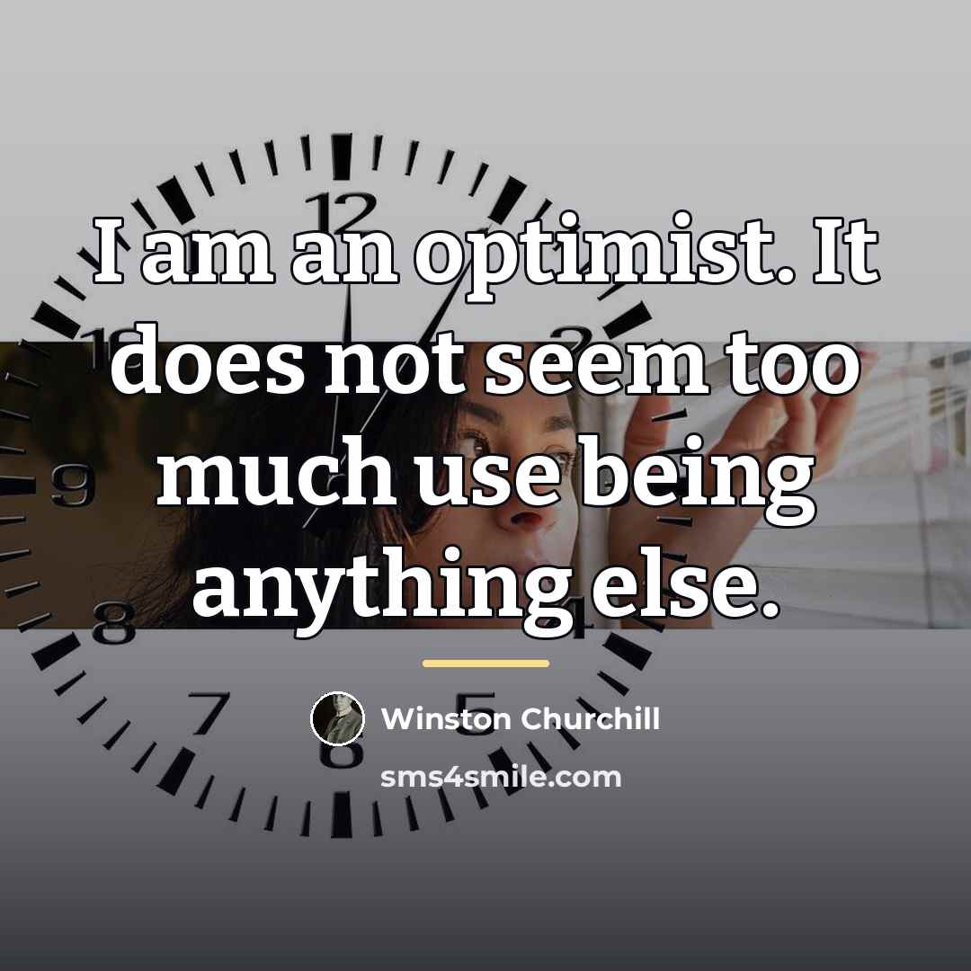 “I am an optimist. It does not seem too much…” quote by Winston Churchill
