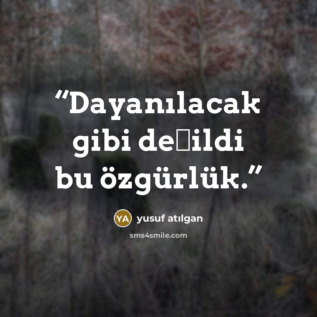 “Dayanılacak gibi değildi bu özgürlük.” quote by Yusuf Atılgan
