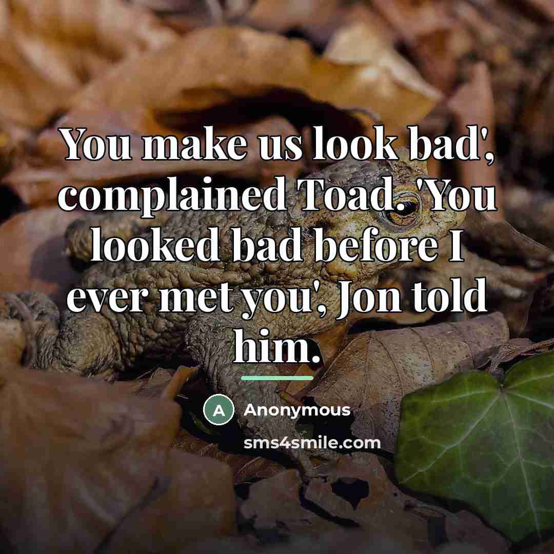 “You make us look bad', complained Toad. 'You looked bad…” quote by Anonymous