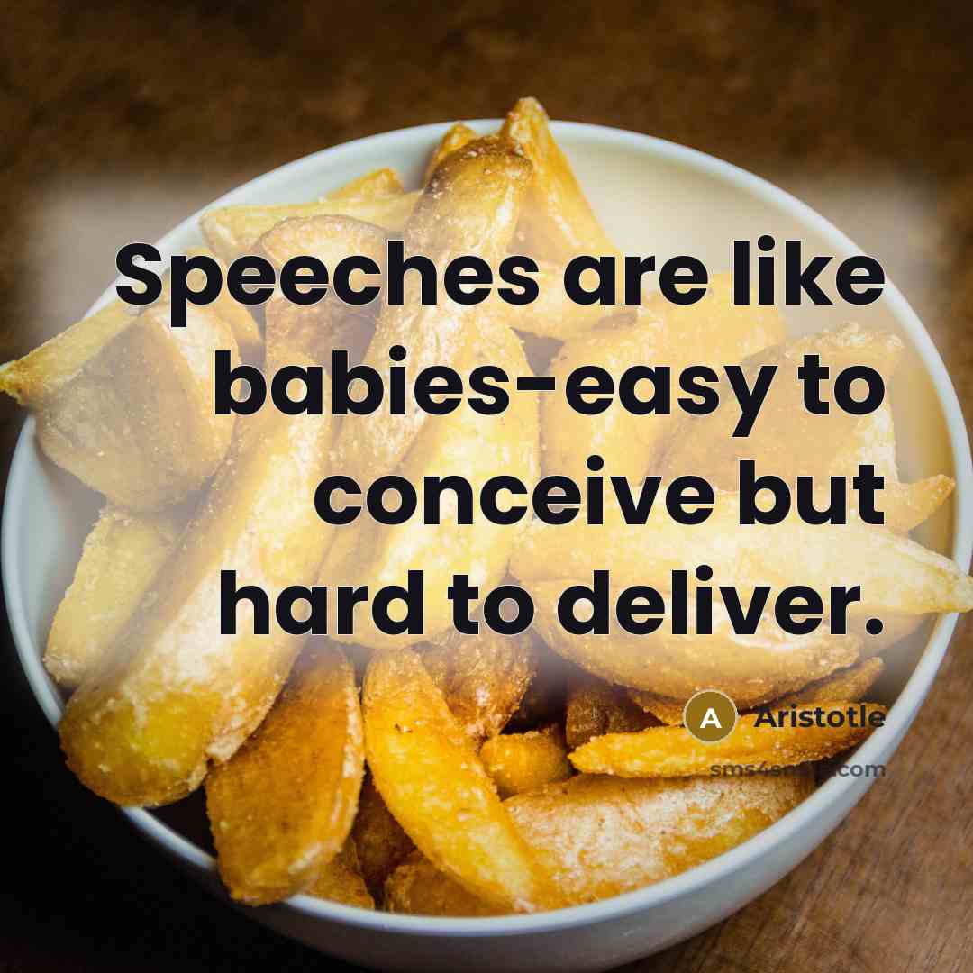“Speeches are like babies-easy to conceive but hard to deliver.…” quote by Aristotle