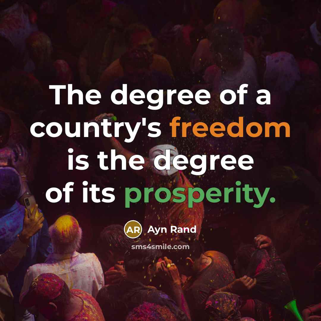 “The degree of a country's freedom is the degree of…” quote by Ayn Rand