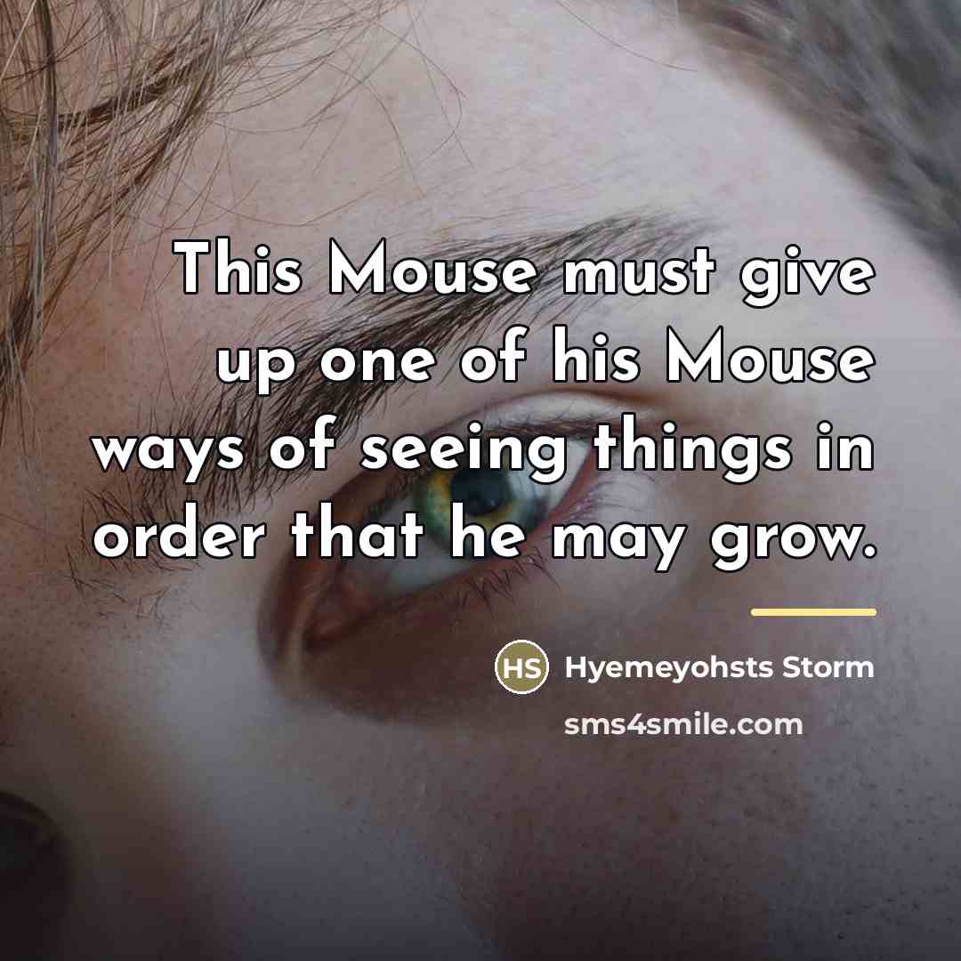 “This Mouse must give up one of his Mouse ways…” quote by Hyemeyohsts Storm