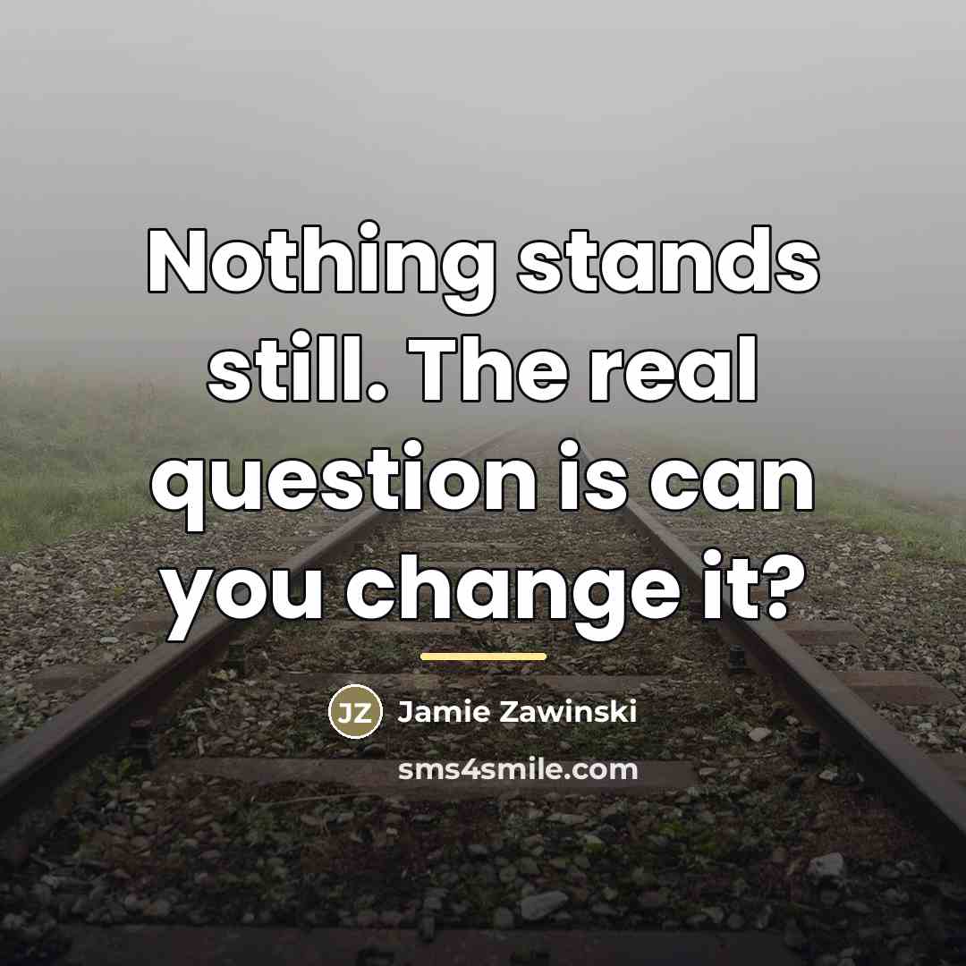 “Nothing stands still. The real question is can you change…” quote by Jamie Zawinski
