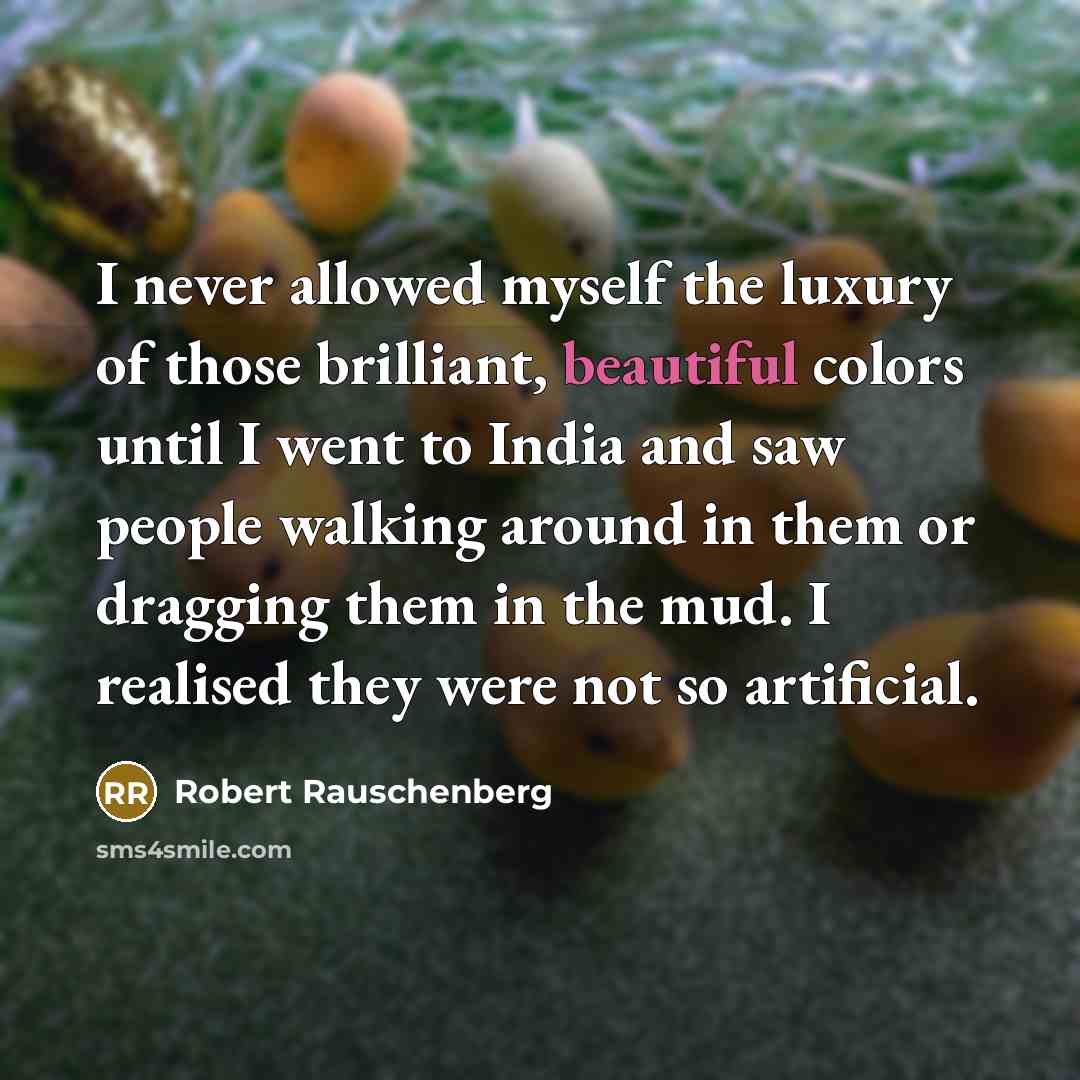 “I never allowed myself the luxury of those brilliant, beautiful…” quote by Robert Rauschenberg