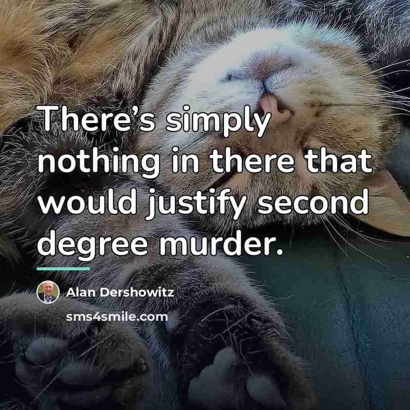“There’s simply nothing in there that would justify second degree…” quote by Alan Dershowitz