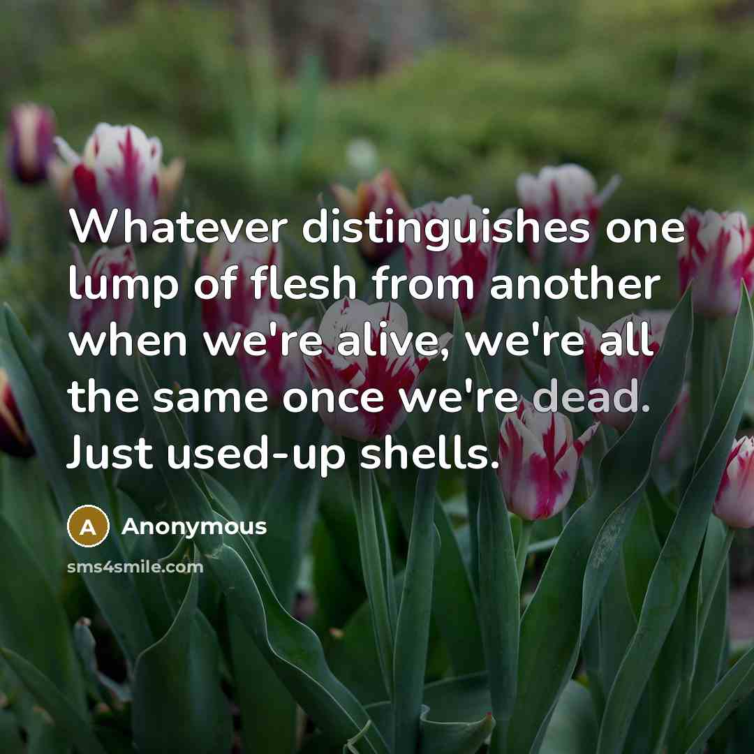 “Whatever distinguishes one lump of flesh from another when we're…” quote by Anonymous