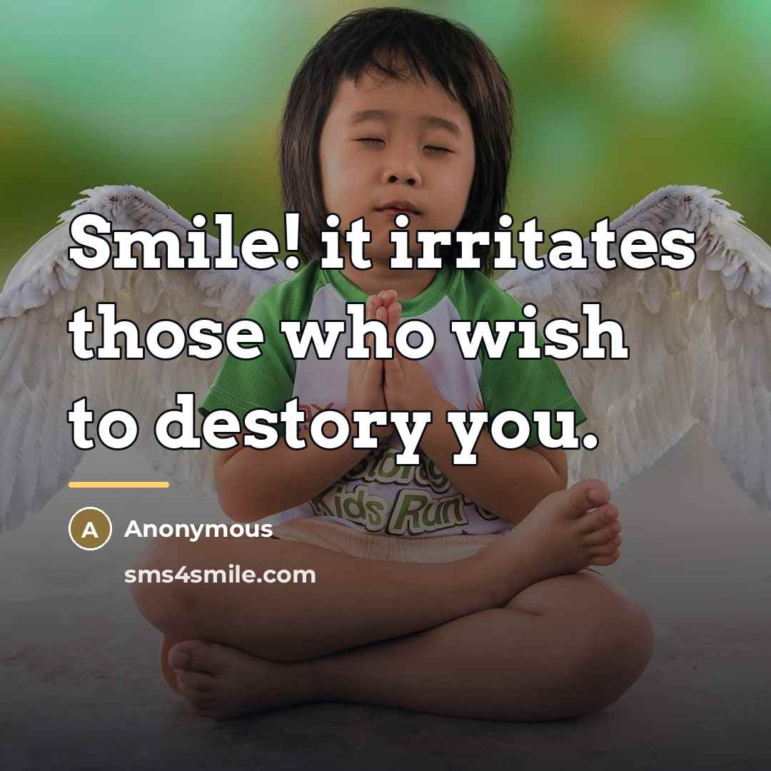 “Smile! it irritates those who wish to destory you.…” quote by Anonymous