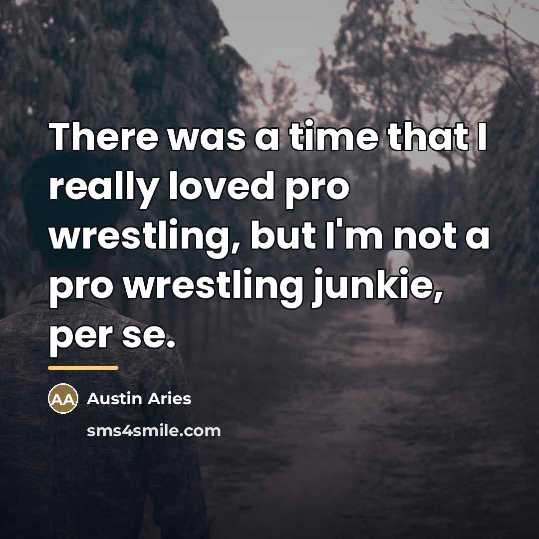 “There was a time that I really loved pro wrestling,…” quote by Austin Aries
