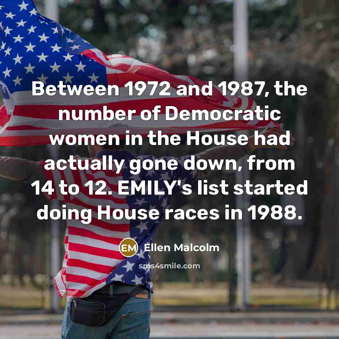 “Between 1972 and 1987, the number of Democratic women in…” quote by Ellen Malcolm