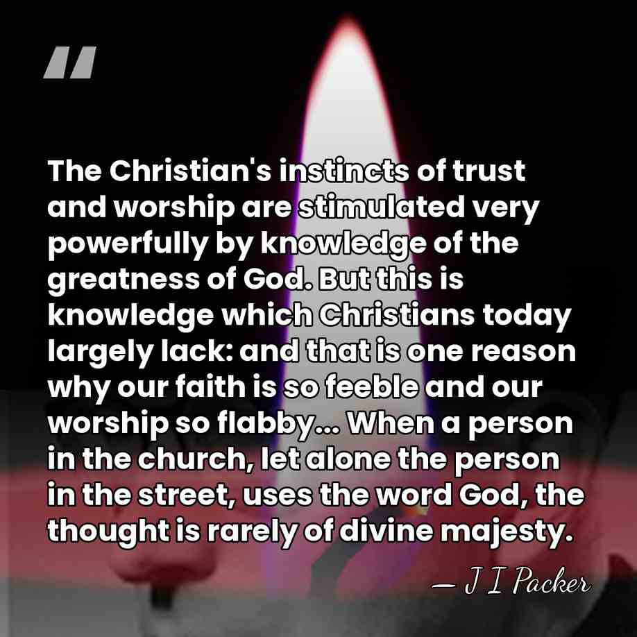 The Christian's instincts of trust and worship are stimulated very powerfully by&hellip; - J I Packer