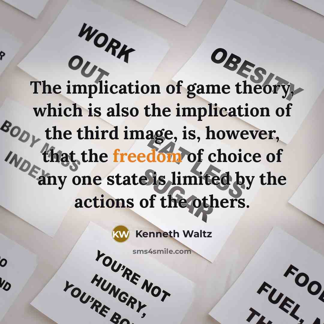 “The implication of game theory, which is also the implication…” quote by Kenneth Waltz