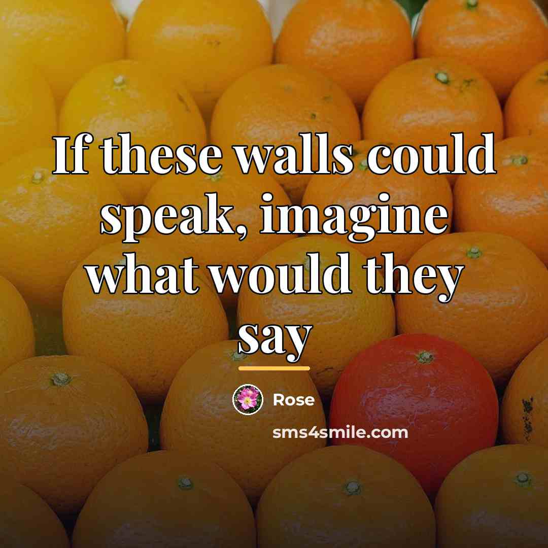 “If these walls could speak, imagine what would they say…” quote by Rose