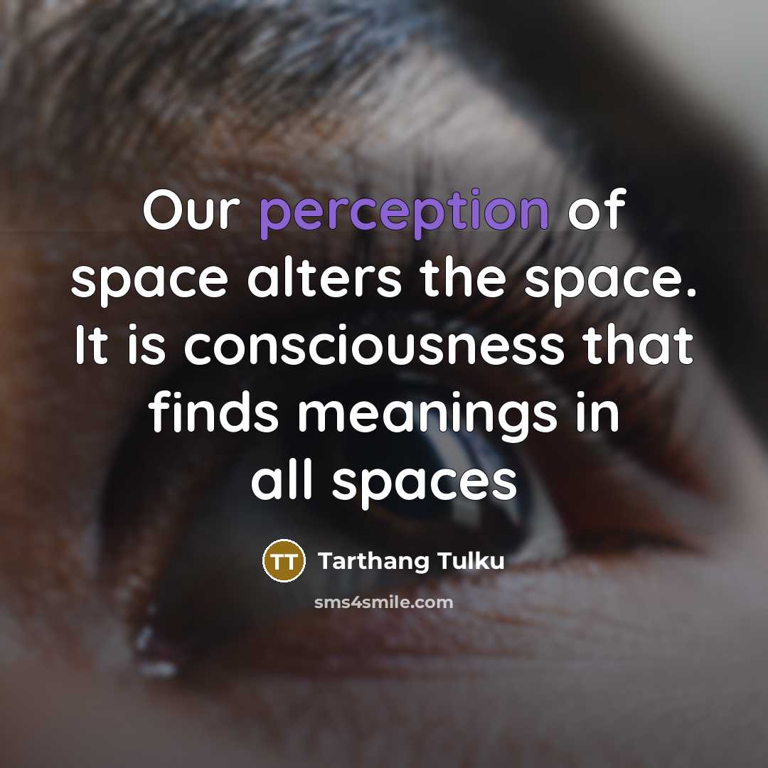 “Our perception of space alters the space. It is consciousness…” quote by Tarthang Tulku