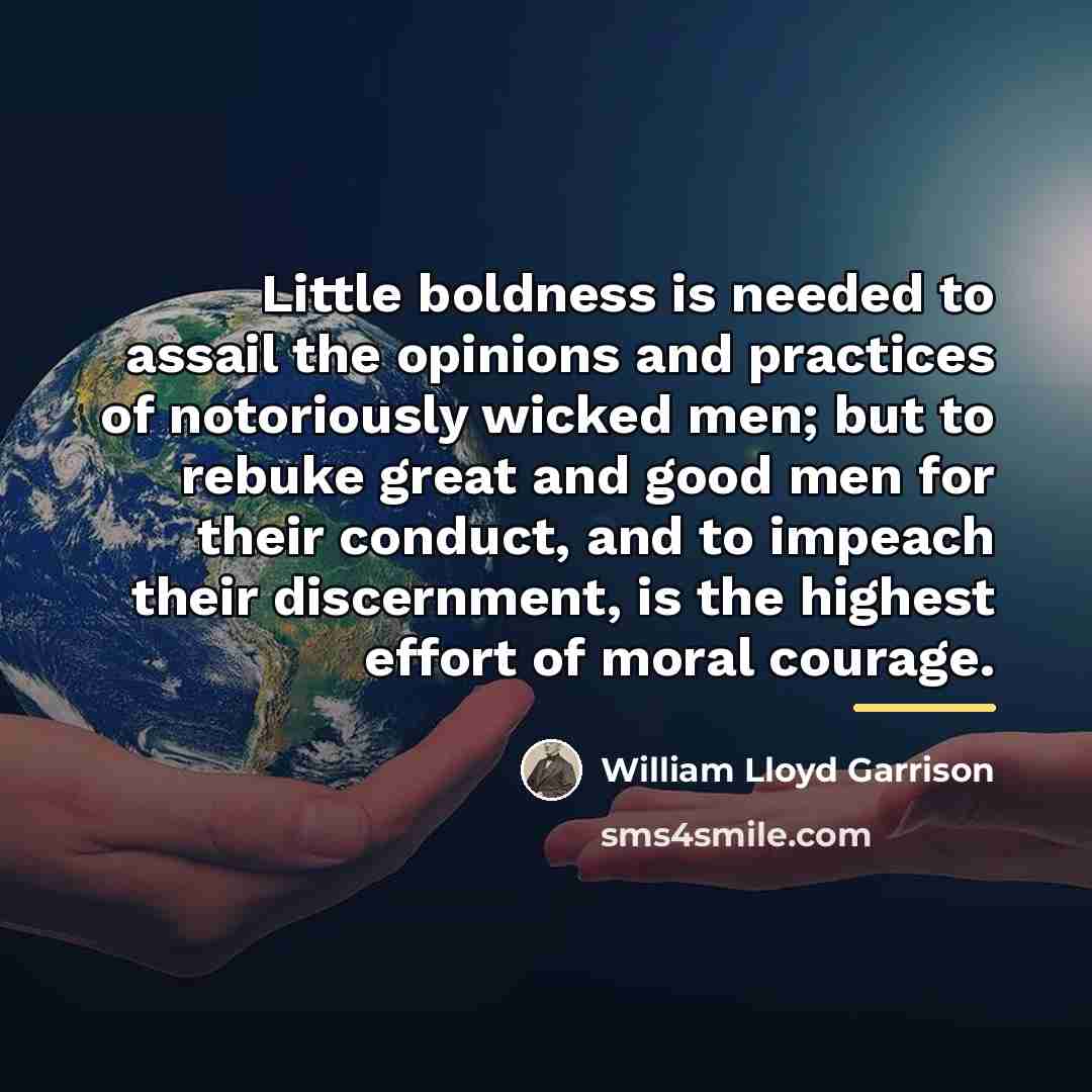 “Little boldness is needed to assail the opinions and practices…” quote by William Lloyd Garrison