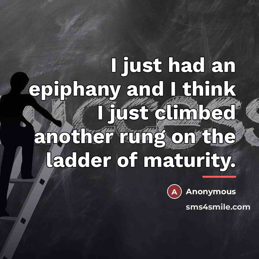 “I just had an epiphany and I think I just…” quote by Anonymous