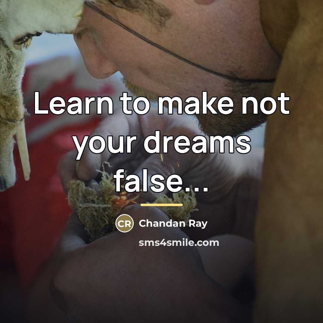 “Learn to make not your dreams false...…” quote by Chandan Ray