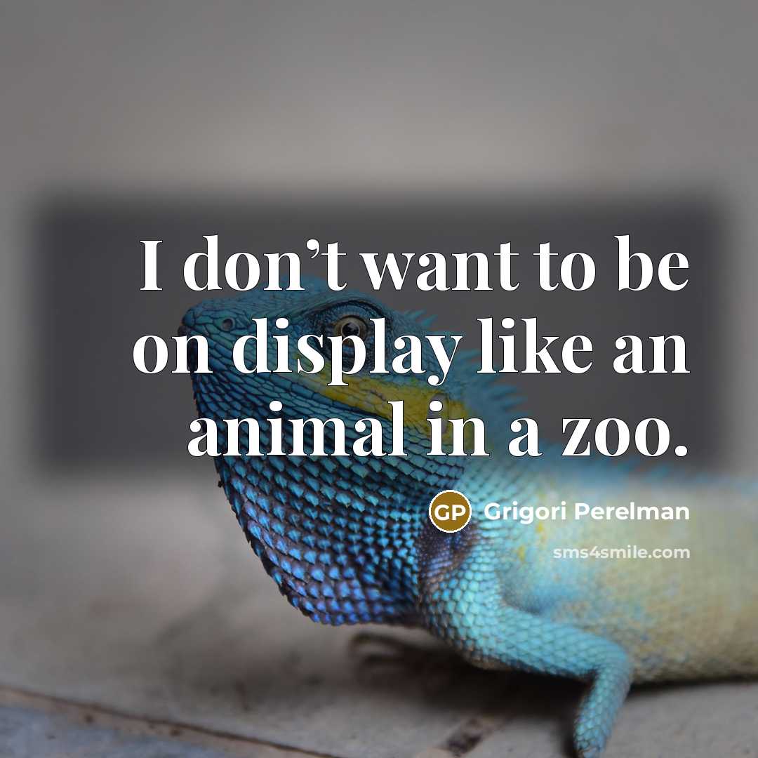 “I don’t want to be on display like an animal…” quote by Grigori Perelman