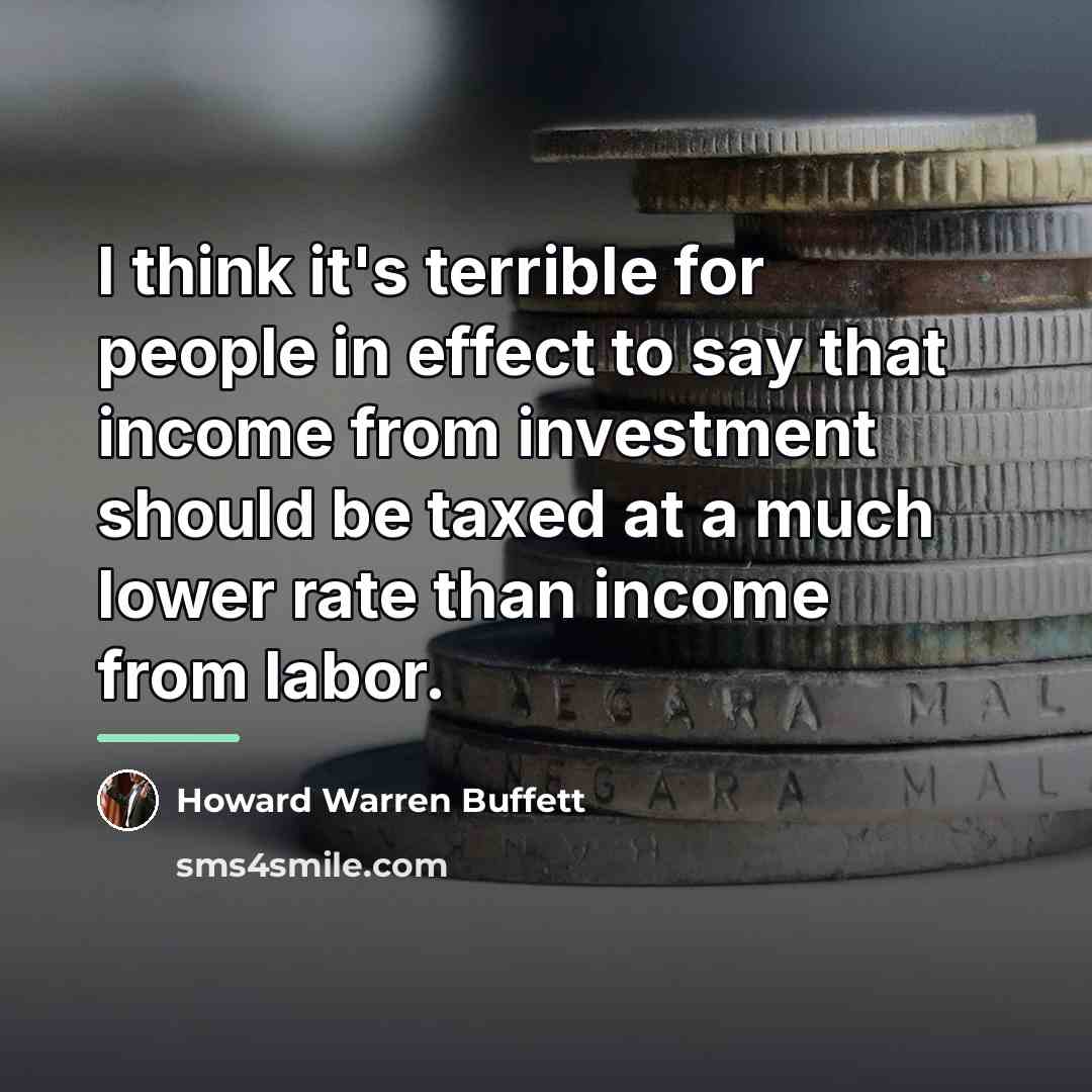 “I think it's terrible for people in effect to say…” quote by Howard Warren Buffett