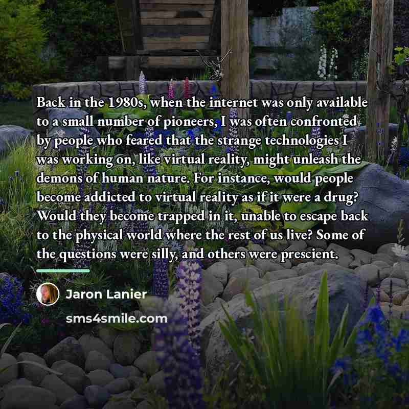“Back in the 1980s, when the internet was only available…” quote by Jaron Lanier
