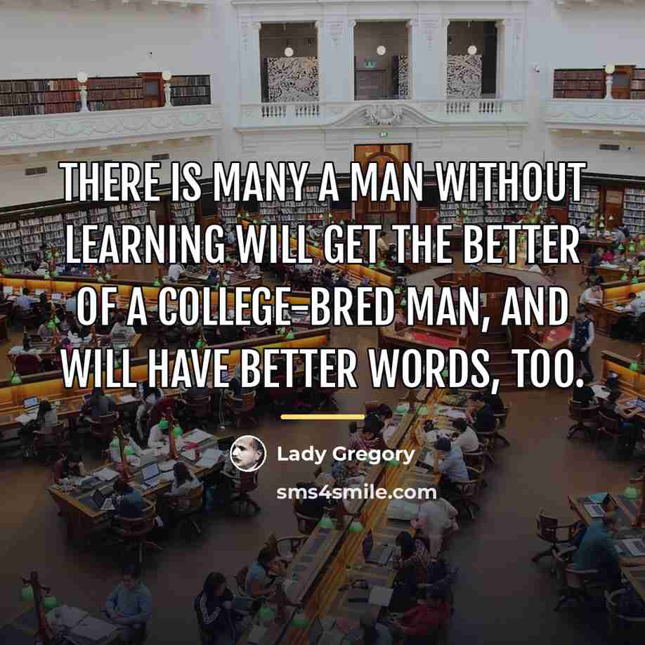 “There is many a man without learning will get the…” quote by Lady Gregory