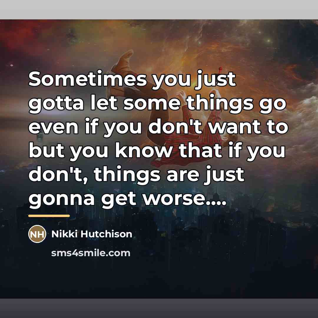 “Sometimes you just gotta let some things go even if…” quote by Nikki Hutchison