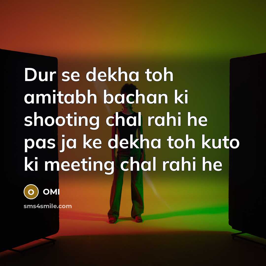 “Dur se dekha toh amitabh bachan ki shooting chal rahi he pas ja ke dekha toh kuto ki meeting chal rahi he” quote by Omi