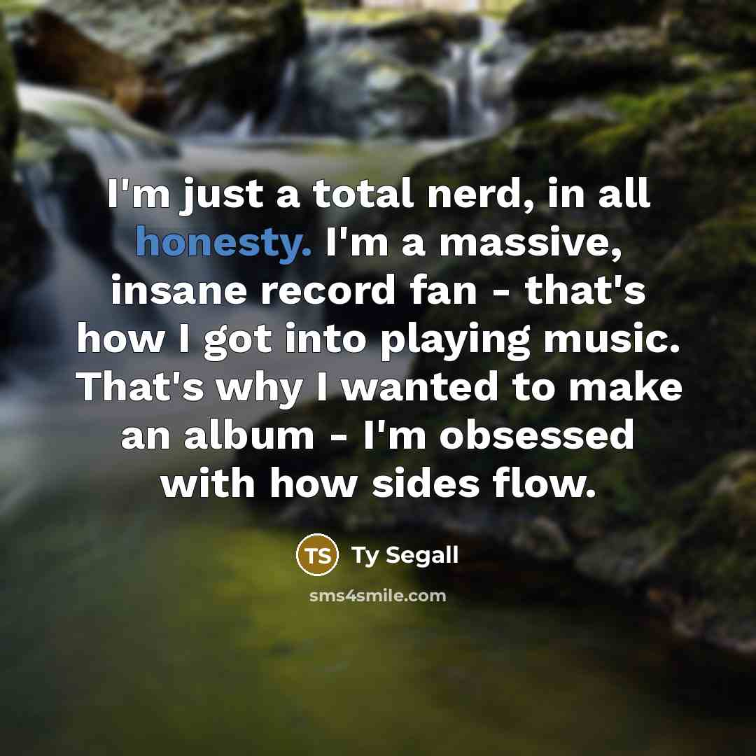“I'm just a total nerd, in all honesty. I'm a…” quote by Ty Segall
