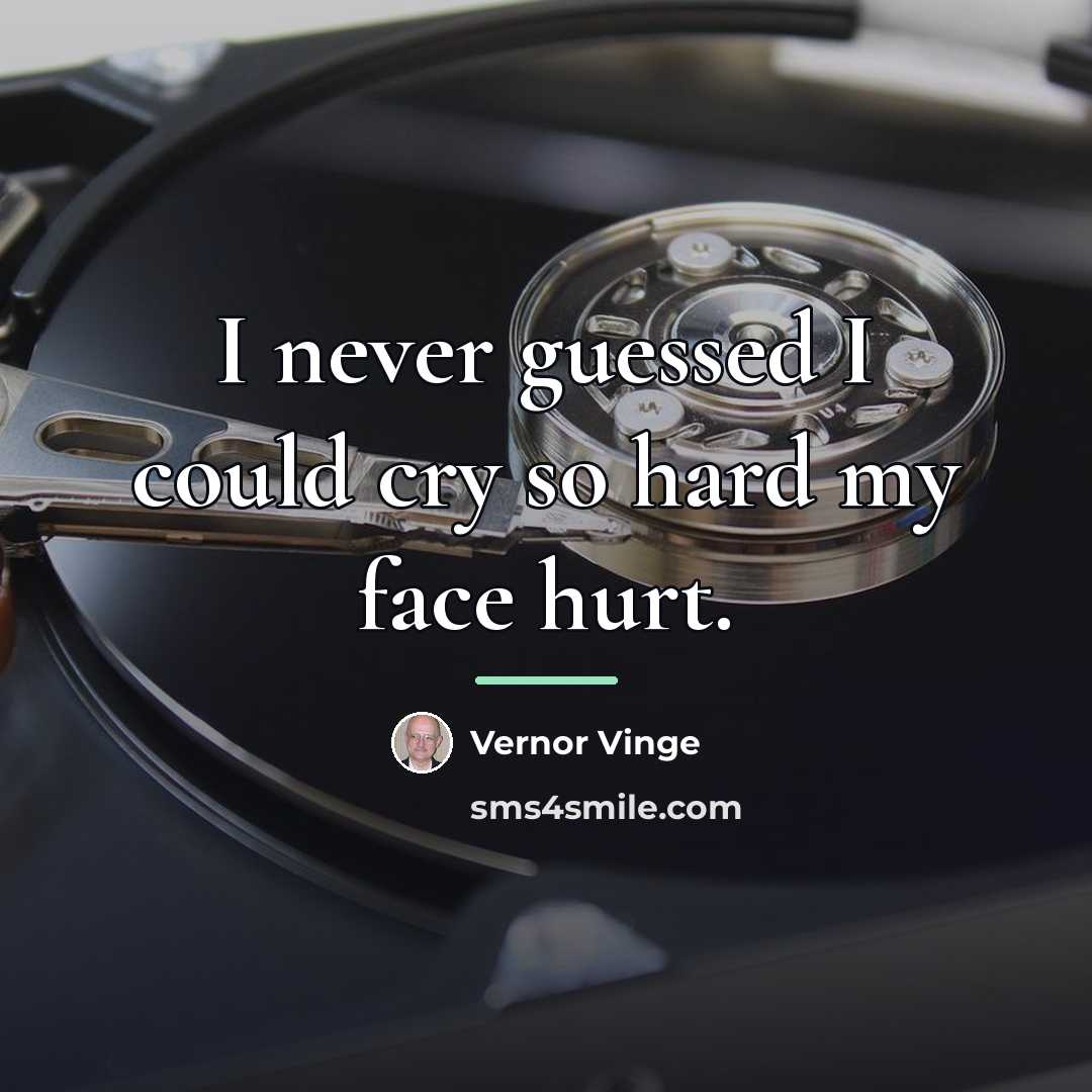 “I never guessed I could cry so hard my face…” quote by Vernor Vinge