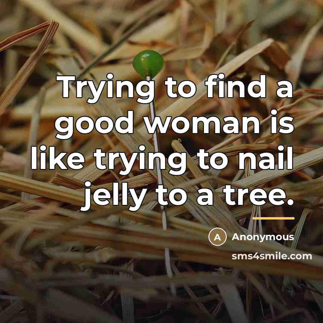 “Trying to find a good woman is like trying to…” quote by Anonymous