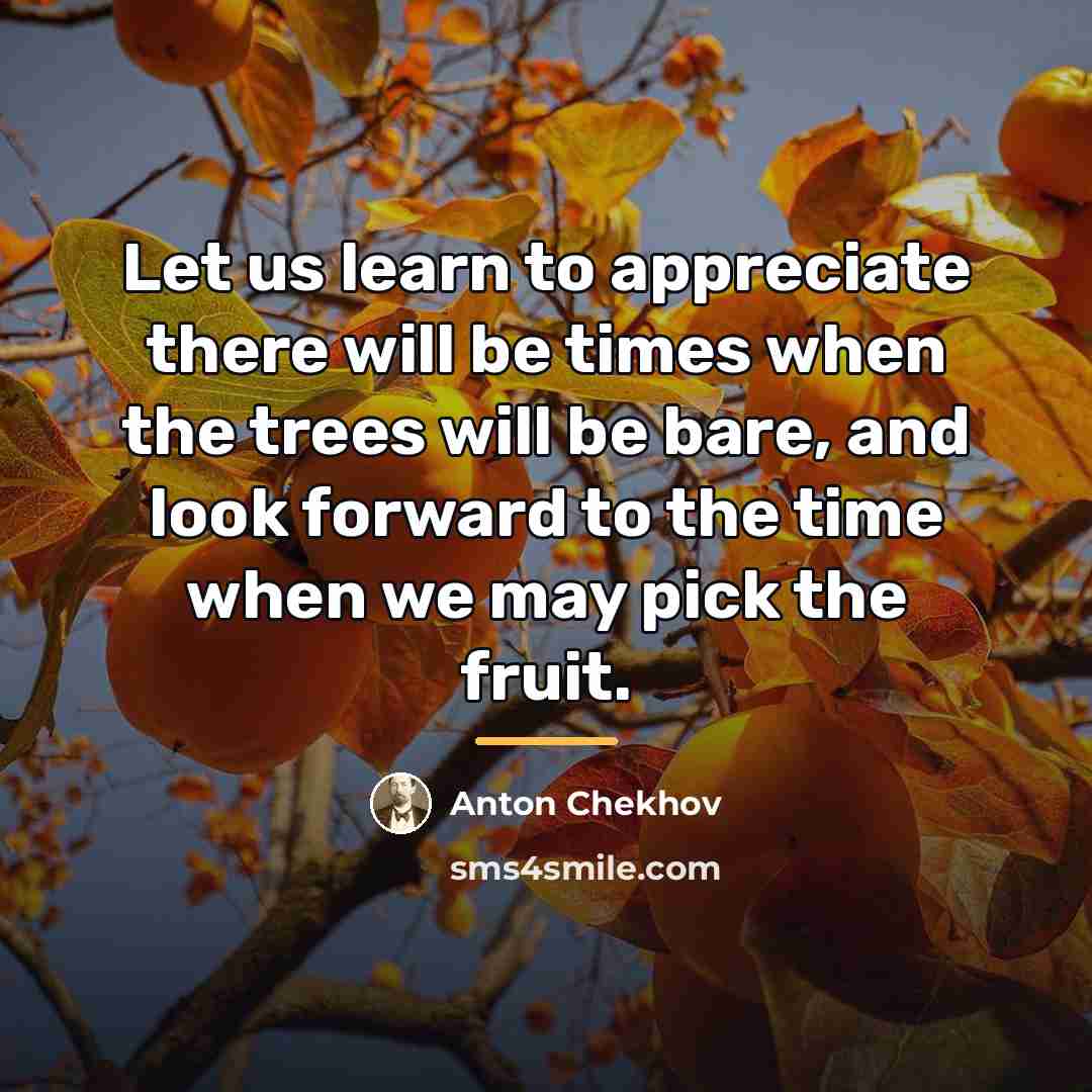 “Let us learn to appreciate there will be times when…” quote by Anton Chekhov