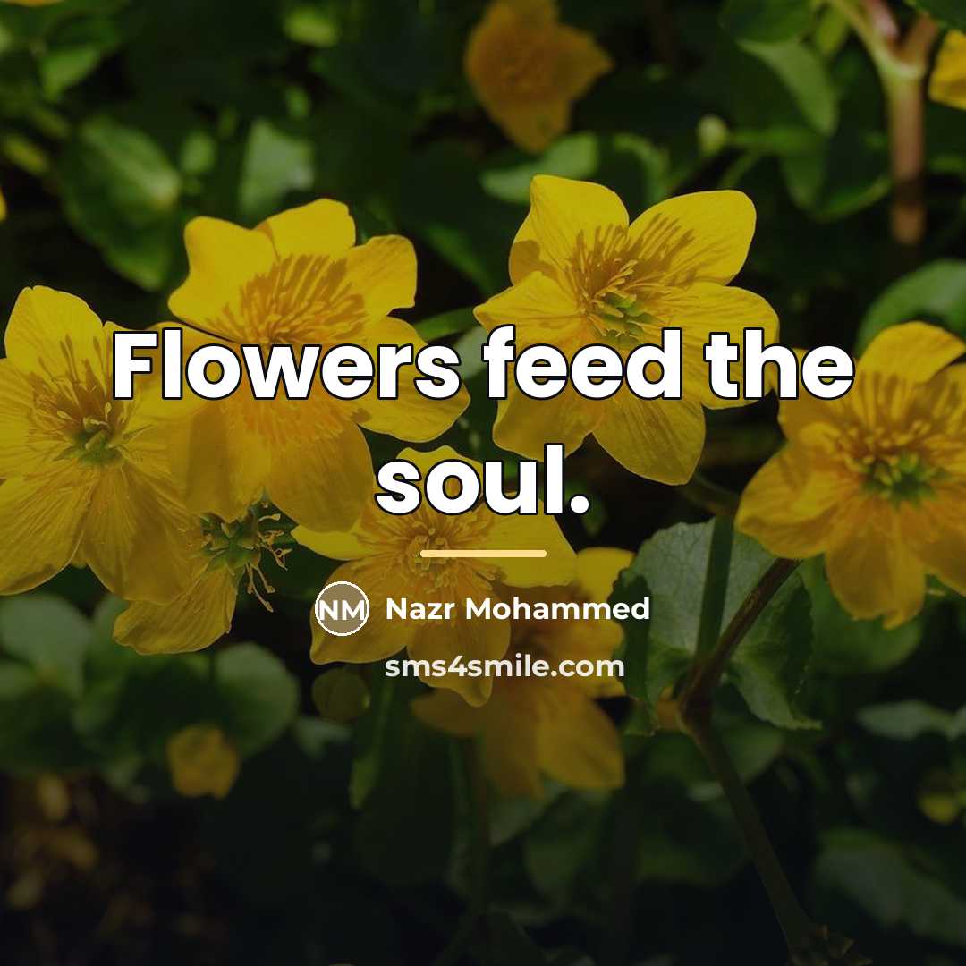 “Flowers feed the soul.…” quote by Nazr Mohammed