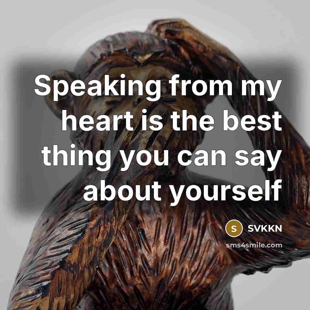 “Speaking from my heart is the best thing you can say about yourself” quote by SVKKN