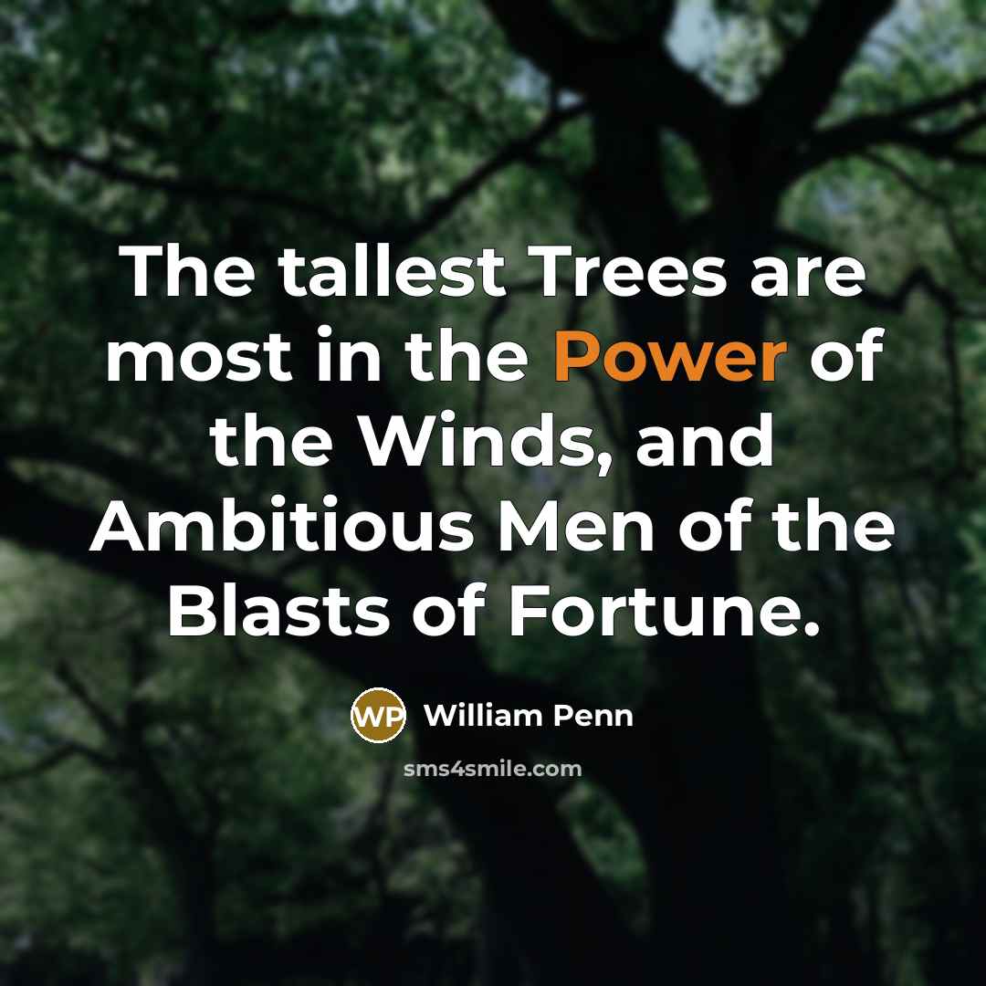 “The tallest Trees are most in the Power of the…” quote by William Penn