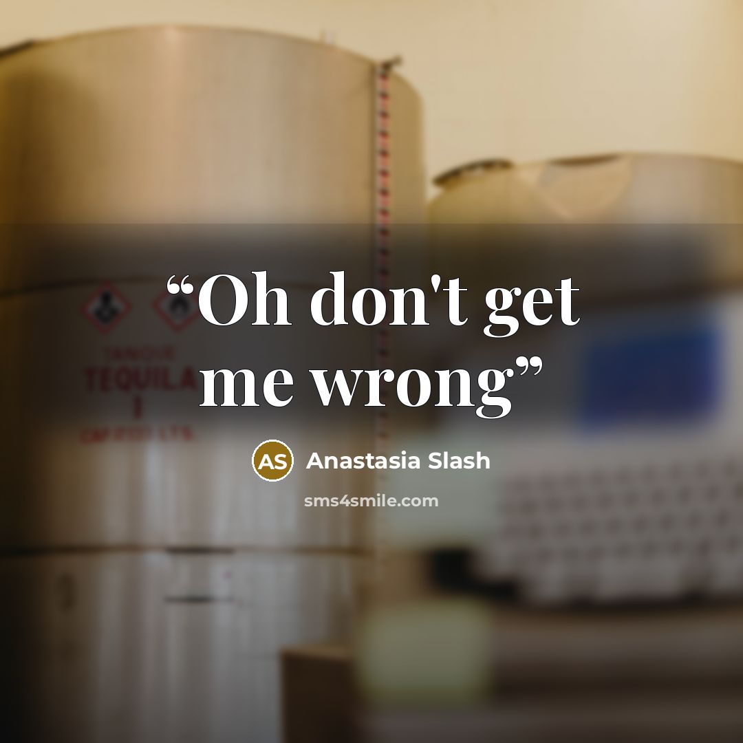 “Oh don't get me wrong” quote by Anastasia Slash